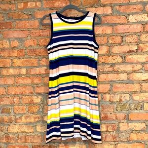 LOFT Striped Tank Swing Dress